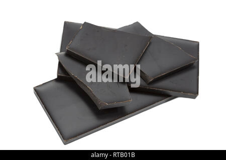 Dark chocolate isolated on white background Stock Photo