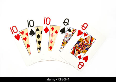 poker hand Full House Stock Photo