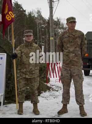 Poland Rotation Fort Riley OLSZYNA, Poland (Feb. 5, 2019) - A Polish military police member ...