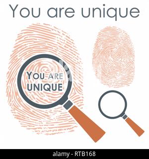 Digital finger with magnifying glass and message Stock Vector