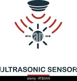 Ultrasonic Sensor icon from sensors icons collection. Creative two colors design symbol ultrasonic sensor icon. Web design, apps, software usage. UI Stock Vector