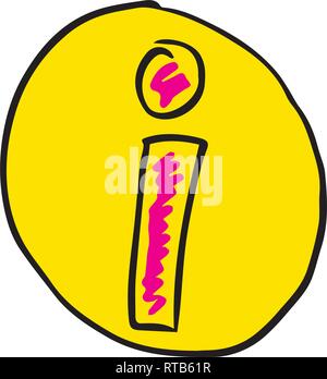 Free hand vector drawing of information sign isolated on white. Stock Vector