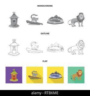 Vector design of nature  and fun  logo. Collection of nature  and entertainment stock vector illustration. Stock Vector