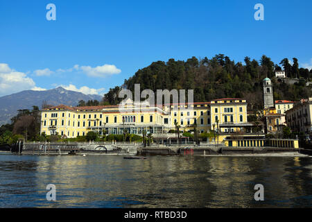 BELLAGIO, COMO, LOMBARDY, ITALY - MARCH 29, 2016: Grand Hotel Villa Serbelloni, located in Bellagio, Lake Como. Stock Photo