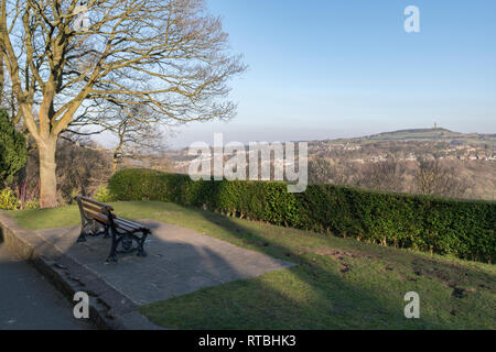 View of Castle Hill from Beaumont Park, Huddersfield Stock Photo