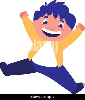 happy fat boy celebrating vector illustration design Stock Vector