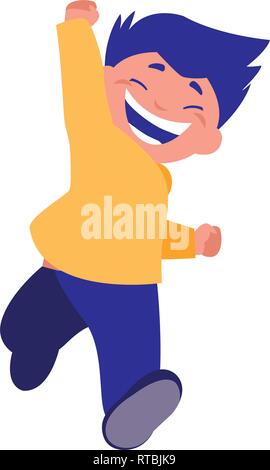 happy fat boy celebrating vector illustration design Stock Vector