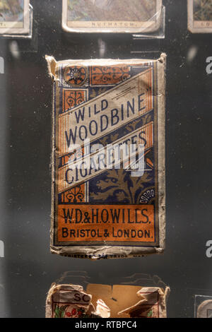 A packet of Wild Windbine cigarettes from World War One, York Castle Museum, York, Yorkshire, UK. Stock Photo