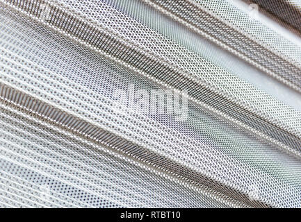 Aluminium metallic surface with abstract pattern on modern industrial equipment Stock Photo