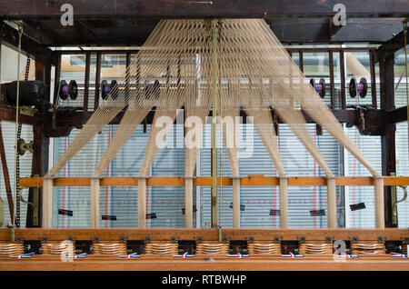 A Jacquard ribbon weaving loom in the Herbert Art Gallery and Museum, Coventry UK. Stock Photo