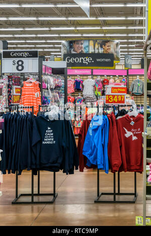 George range of women's clothing for sale in a Walmart supermarket. Stock Photo