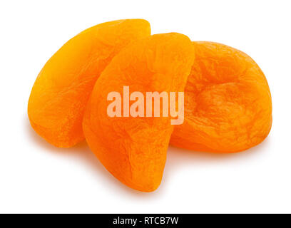 sliced dried apricot path isolated Stock Photo