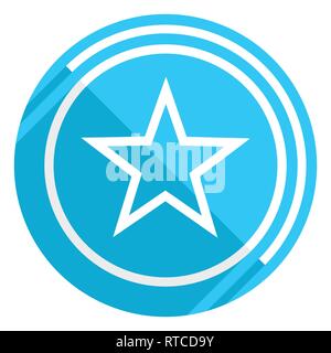 Star flat design blue web icon, easy to edit vector illustration for webdesign and mobile applications Stock Vector