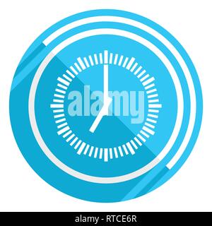 Time flat design blue web icon, easy to edit vector illustration for webdesign and mobile applications Stock Vector