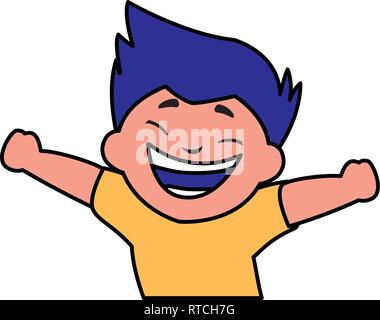 happy fat boy celebrating vector illustration design Stock Vector