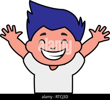 happy fat boy celebrating vector illustration design Stock Vector