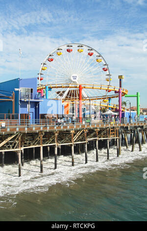 Pacific Park amusement park, Santa Monica Pier, California, USA Stock Photo