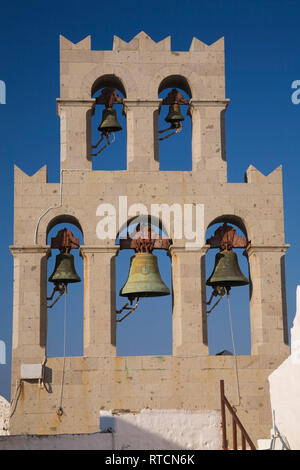 Church bells at the Saint-John monastery, Patmos, Greece, Europe Stock Photo