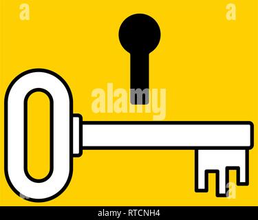 Illustration of the key and keyhole icon Stock Vector