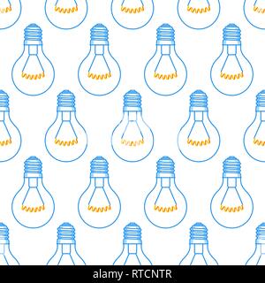 Seamless pattern of the abstract light bulbs Stock Vector