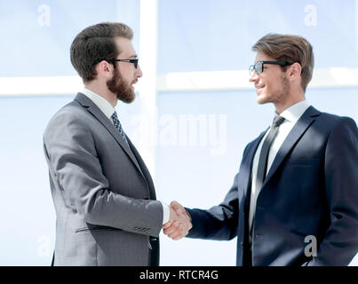 two business people shaking hands Stock Photo