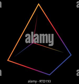 abstract pyramid logo of lines and contours with gradient color Stock Vector