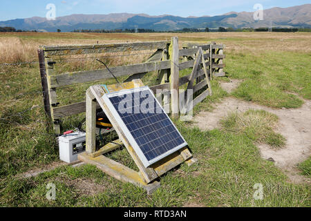  Solar -powered electric farm fence on a property outside 