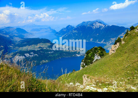 Lake Luzern from the bird eye view, near Fronalpstock, Switzerland Stock Photo