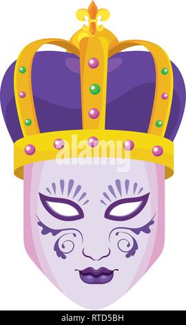 bejeweled crown and mask Stock Vector
