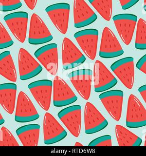 Fruity seamless vector pattern with watercolor Stock Vector