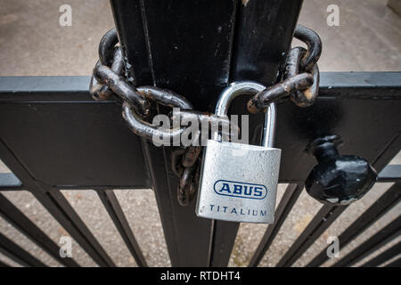 Wooden gate with heavy duty padlock and 