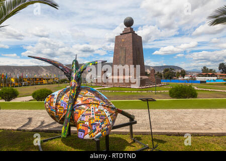 SAN ANTONIO, ECUADOR, JANUARY 10, 2018: Surroundings of the city Mitad del Mundo one of the most visited places by tourists who come to Quito, capital Stock Photo