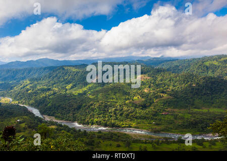 Landscapes of the Andean Choco region in northwestern Ecuador Stock Photo