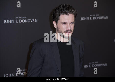 Paris, Ile de France, France. 28th Feb, 2019. Kit Harington seen during the premier of Ma vie avec John F Donovan at cinema MK2 Bibliotheque in Paris. Credit: Thierry Le Fouille/SOPA Images/ZUMA Wire/Alamy Live News Stock Photo