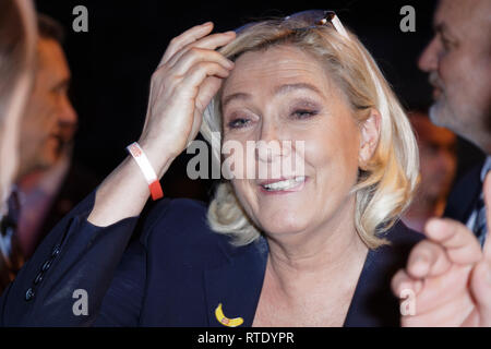Paris, France. 28th Feb, 2019. The President of the Rassemblement national, Marine Le Pen attends 56th International Agricultural Show on February 28, 2019 in Paris, France. Credit: Bernard Menigault/Alamy Live News Stock Photo