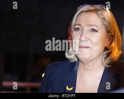 Paris, France. 28th Feb, 2019. The President of the Rassemblement national, Marine Le Pen attends 56th International Agricultural Show on February 28, 2019 in Paris, France. Credit: Bernard Menigault/Alamy Live News Stock Photo