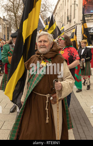 Cardiff, Wales, UK. 1st March, 2019. Saint Davids Day Parade and Celebrations in Cardiff, Wales, UK. Credit: Haydn Denman/Alamy Live News. Stock Photo