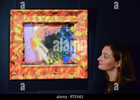 London, UK. 1st Mar, 2019. Roy Hodgkin Counting the Days. Estimate £300,000- 500,000. The sale is on the 5th March . Credit: claire doherty/Alamy Live News Stock Photo