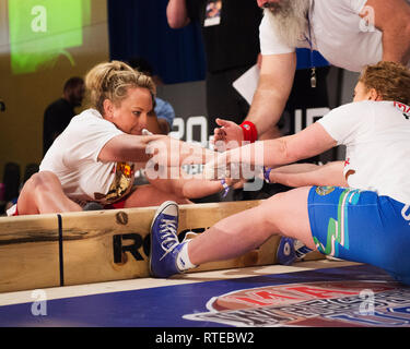 Columbus, USA. 01st Mar, 2019. March 1, 2019: Mary Cain competes in the MAS Wrestling competition at the Arnold Sports Festival in  Credit: Brent Clark/Alamy Live News Stock Photo