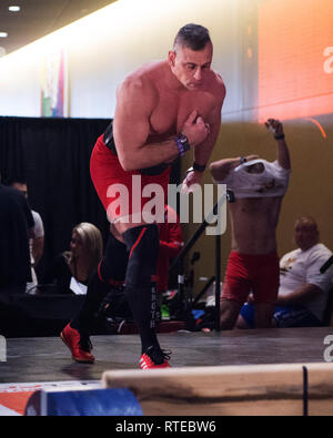 Columbus, USA. 01st Mar, 2019. March 1, 2019: Tamas Deli competes in the MAS Wrestling competition at the Arnold Sports Festival in  Credit: Brent Clark/Alamy Live News Stock Photo