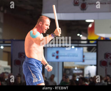 Columbus, USA. 01st Mar, 2019. March 1, 2019: Imre Dusnoki (HUN) celebrates his victory over Austin Lownman (USA) at the Arnold Sports Festival in  Credit: Brent Clark/Alamy Live News Stock Photo