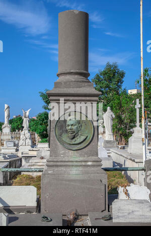 Havana, Cuba - 08 January 2013: The cemetery of Havana in Cuba. A funeral of an unknown afro-cuban. Stock Photo