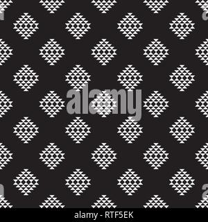 Seamless Black and White Triangles Mosaic Patterns, Abstract Geometric Triangle Background. Stock Vector