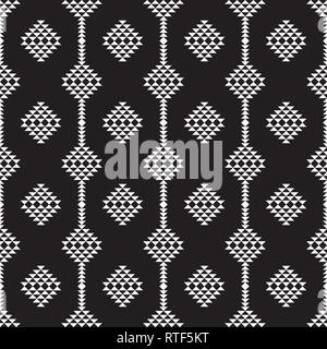 Seamless Black and White Triangles Mosaic Patterns, Abstract Geometric Triangle Background. Stock Vector