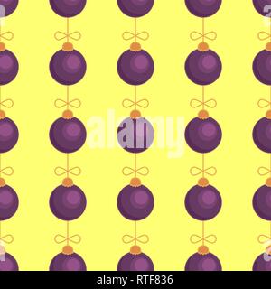 Merry Christmas tree toy ball seamless pattern Stock Vector
