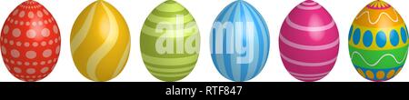 Easter egg icons. Geometric design texture. Decoration Happy Easter celebration. Colourful pattern element. Ideal for postcard Stock Vector