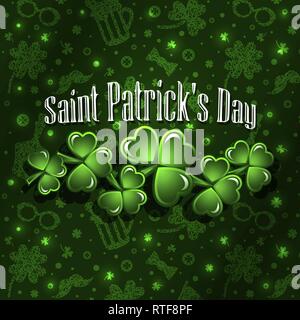 St Patricks Day greeting card background. Vector illustration. Stock Vector