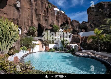 Museum, Museo Lagomar, former residence of the actor Omar Sharif, Nazaret, Lanzarote, Spain Stock Photo