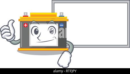 Thumbs up with board accomulator in the a character shape Stock Vector