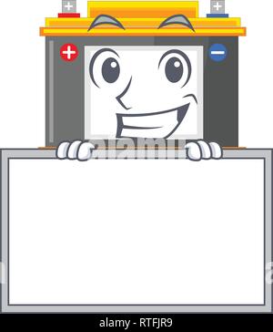 Grinning with board accomulator in the a character shape Stock Vector